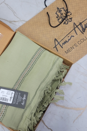 Amir Adnan's Traditional Woolen Shawl - FG-0001570-1000014-Pista Green