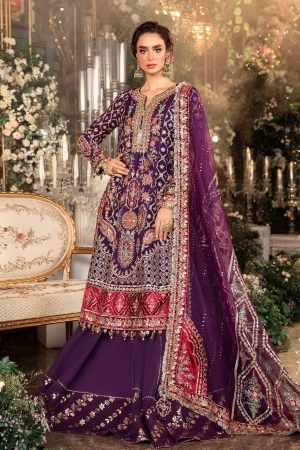 Maria B Mbroidered Raw Silk Unstitched 3 Piece Suit MBRS-BD-2903
