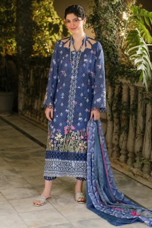 Gulkari by Asifa and Nabeel Chikankari Lawn Suit Unstitched 3 Piece AN25G GKL-05 Azure Whisper - Summer Collection