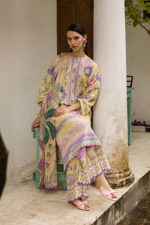 Mushq Embroidered Lawn Suits Unstitched 3 Piece MQ25LD D-2A Dulcina - Summer Collection