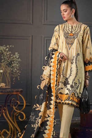 Gul Ahmed Embroidered Khaddar Suits Unstitched 3 Piece GA21WK K-12016 - Winter Collection