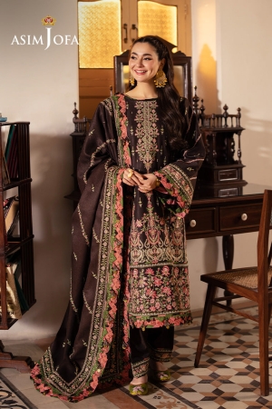 Asim Jofa Luxury Pashmina Shawl Embroidered Collection - AJKI-09