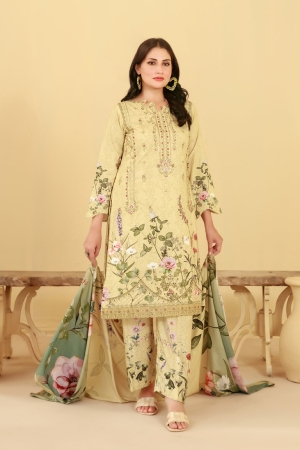 Tawakkal Fabrics Embroidered Staple Digital Print Suits Unstitched 3 Piece (Cutwork Dupatta) - D-4430 - Farda