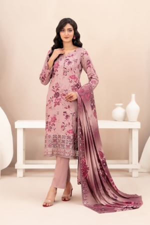 Tawakkal Fabrics Embroidered Staple Digital Print Suits Unstitched 3 Piece (Cutwork Dupatta) - D-4510 - Misbah