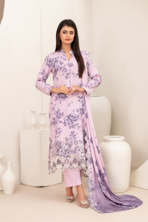 Tawakkal Fabrics Embroidered Staple Digital Print Suits Unstitched 3 Piece (Cutwork Dupatta) - D-4508 - Misbah