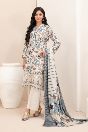 Tawakkal Fabrics Embroidered Staple Digital Print Suits Unstitched 3 Piece (Cutwork Dupatta) - D-4514 - Misbah