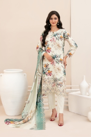 Tawakkal Fabrics Embroidered Staple Digital Print Suits Unstitched 3 Piece (Cutwork Dupatta) - D-4507 - Misbah