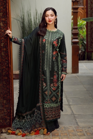 Maryam Hussain Luxury Winter Shawl Embroidered Suits Unstitched 3 Piece MH25-Almas-05