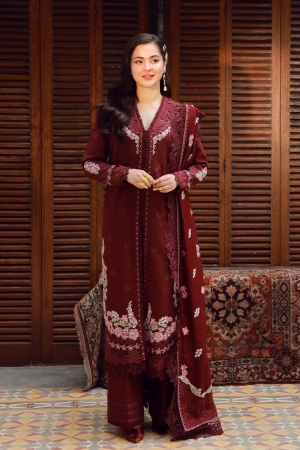 Maryam Hussain Luxury Winter Shawl Embroidered Suits Unstitched 3 Piece MH25-Taali-01