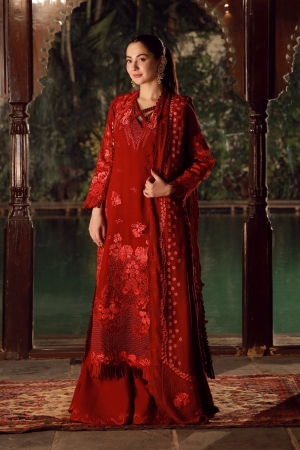 Maryam Hussain Luxury Winter Shawl Embroidered Suits Unstitched 3 Piece MH25-Riya-04