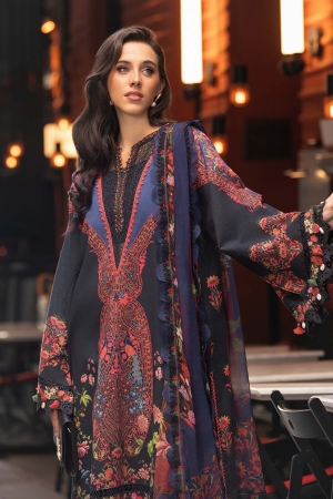 MPrints by Maria B Embroidered Suits Unstitched 3 Piece - MB25PF MPT-2304-B