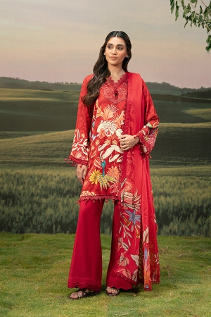 M Basic by Maria B Embroidered Arabic Lawn Suits Unstitched 3 Piece MB25PF MB-05 B - Summer Collection