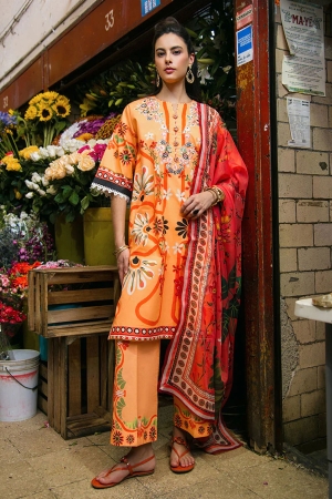 Mushq Printed Lawn Suits Unstitched 3 Piece MQ25LD2D 9-B Doves of Garden - Summer Collection