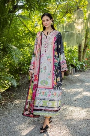 Ethereal Bloom by Roheenaz Embroidered Lawn Suits Unstitched 3 Piece RN25EB RNZ-08 B Nymeria - Summer Collection