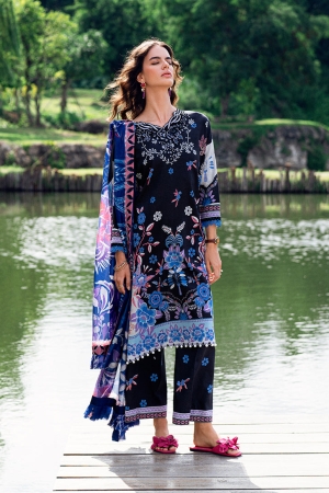 Garden Veil by Roheenaz Embroidered Lawn Suits Unstitched 3 Piece RN25GV D-06 A Blackberry Forst - Summer Collection