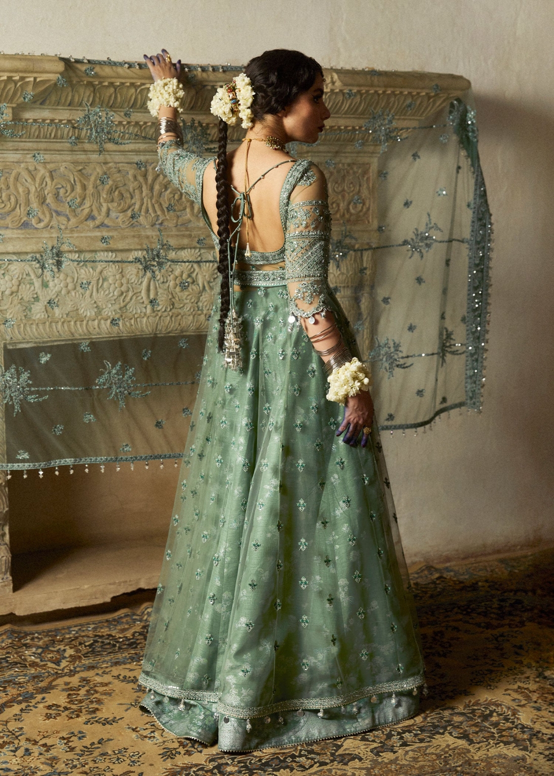 Hussain Rehar Embroidered Organza Suits Unstitched 3 Piece HRR24LF Bulori - Luxury Collection