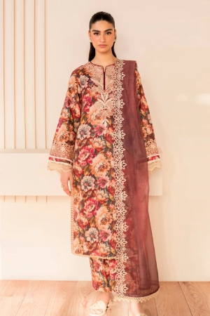 Xenia Embroidered Lawn Suit Unstitched 3 Piece XE25LL D-05 Jace - Summer Collection