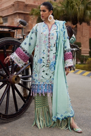Elan Embroidered Lawn Suits Unstitched 3 Piece EL25LL EL25-09 B Amara - Luxury Collection