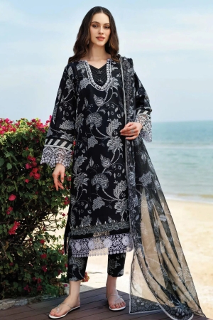 Aurea by Farasha Embroidered Lawn Suit Unstitched 3 Piece FSH25AL D-05 Sable Dusk - Summer Collection