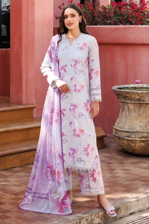 Aurea by Farasha Embroidered Lawn Suit Unstitched 3 Piece FSH25AL D-11 Rosy Mist - Summer Collection