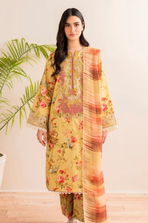 Xenia Embroidered Lawn Suit Unstitched 3 Piece XE25LL D-02 Briar - Summer Collection
