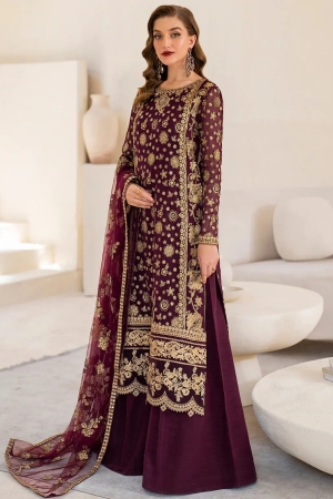 Iznik Embroidered Chiffon Suits Unstitched 3 Piece IZ24CC CC-42 - Luxury Collection 576197