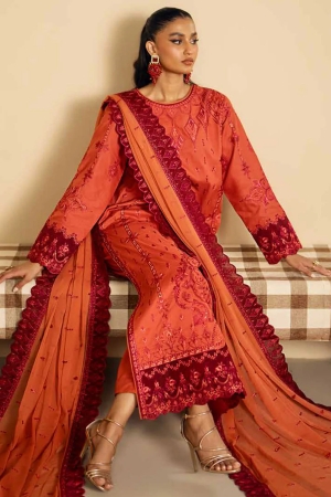 Maryum N Maria Embroidered Lawn Suit Unstitched 3 Piece MNM24EA Faina - Luxury Collection