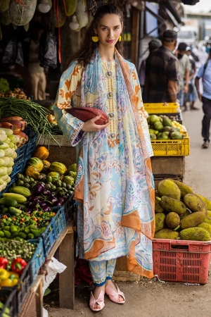 Mushq Embroidered Lawn Suits Unstitched 3 Piece MQ25LD D-3A Zita - Summer Collection