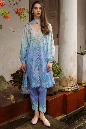Mushq Embroidered Lawn Suits Unstitched 3 Piece MQ25LD D-4B Ameta - Summer Collection