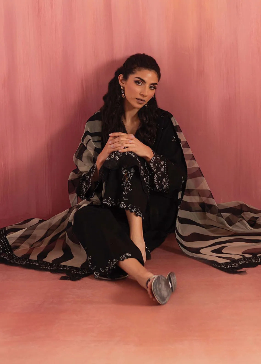 Floraison By Seran Embroidered Chiffon Suits Unstitched 3 Piece SRN23F 07 Celine - Luxury Festive Collection