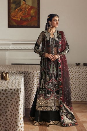Afrozeh Embroidered Organza Suits Unstitched 3 Piece AF25SA D-08 Dhanaк - Wedding Collection