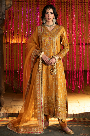 Singhar By Saad Shaikh Embroidered Raw Silk Suits Unstitched 3 Piece SSK25SG KAYA - Festive Collection