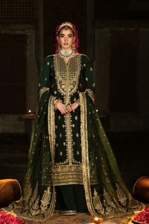 Singhar By Saad Shaikh Embroidered Raw Silk Suits Unstitched 3 Piece SSK25SG ZAIB - Festive Collection