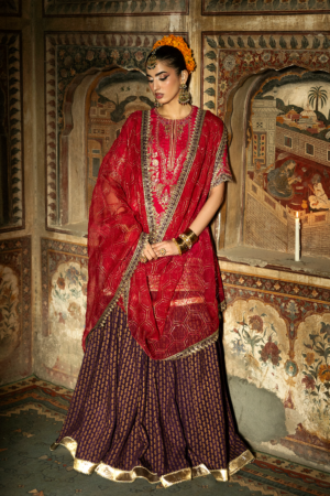 Singhar By Saad Shaikh Embroidered Raw Silk Suits Unstitched 3 Piece SSK25SG GULRUKH - Festive Collection