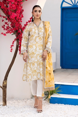 Lakhany - LSM Luxury Printed Lawn Unstitched 3 Piece Suit – LG-MM-0373 – Summer Collection