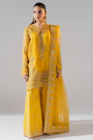 Maryum N Maria - Freesia Luxury Formals Embroidered Organza Unstitched 3 Piece FS-40023 - Abla - Formals Collection