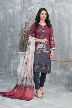 Tawakkal Fabrics Emboidered Viscose Suits Unstitched 3 Piece TWF25ST D-1291 - Winter Collection