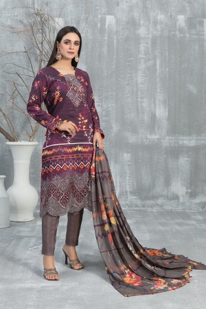 Tawakkal Fabrics Emboidered Viscose Suits Unstitched 3 Piece TWF25ST D-1294 - Winter Collection
