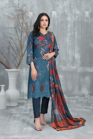 Tawakkal Fabrics Emboidered Viscose Suits Unstitched 3 Piece TWF25ST D-1295 - Winter Collection