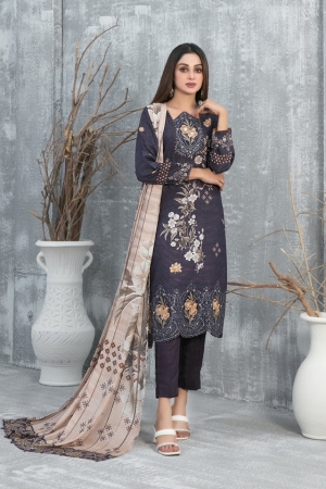 Tawakkal Fabrics Emboidered Viscose Suits Unstitched 3 Piece TWF25ST D-1298 - Winter Collection
