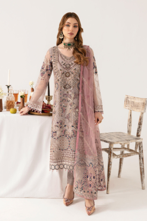 Minhal By Ramsha Embroidered Organza Suits Unstitched 3 Piece RSH24M M-1110 - Formal Collection
