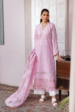 Nisa by RajBari Chikankari Embroidered Lawn Suits Unstitched 3 Piece RB25A D-06 - Summer Collection