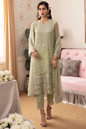 Ayzel By Afrozeh Embroidered Chiffon Suits Unstitched 3 Piece AAF24TW ADK-V1-03 Selina - Luxury Collection