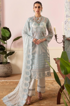 Ayzel By Afrozeh Embroidered Organza Suits Unstitched 3 Piece AAF24TW ADK-V1-07 Viana - Luxury Collection