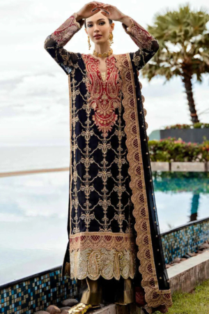 Maryum N Maria - Freesia Luxury Formals Embroidered Chiffon Suit Unstitched 3 Piece FRE24L Zoelie FW23517 - Formals Collection