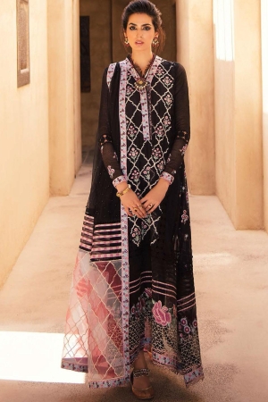 Kahani by Mushq Embroidered Cotton Net Suits Unstitched 3 Piece MQ22K MLF22 01 - Luxury Collection