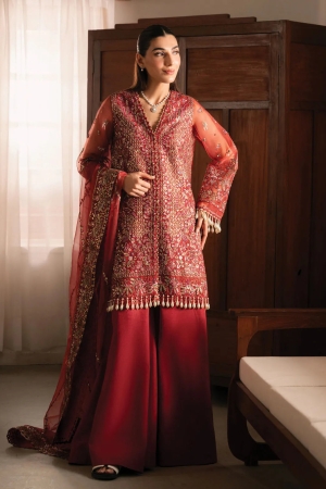 Solene By Ayzel Embroidered Organza Suit Unstitched 3 Piece AAF24SF D-09 Adva - Formal Collection