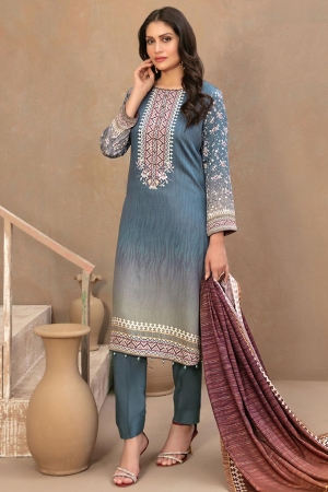 Tawakkal Fabrics Printed Satin Suits Unstitched 3 Piece TWF23ST D-9738 - Winter Collection
