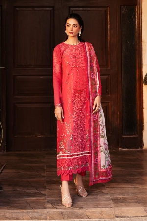 Bin Ilyas Luxury Embroidered Lawn Suits Unstitched 3 Piece BI25SE 314-A - Summer Collection