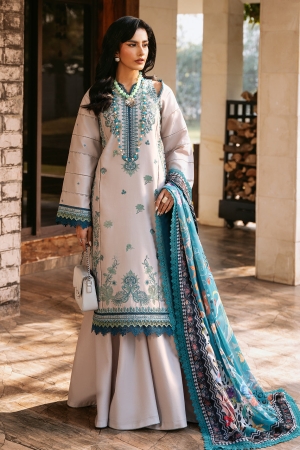 Bin Ilyas Luxury Embroidered Lawn Suits Unstitched 3 Piece BI25SE 317-B - Summer Collection